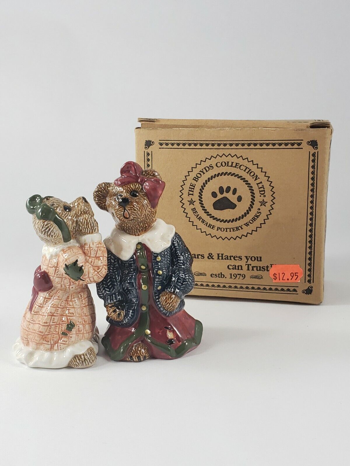 Boyd's Bears 1st Edition Luella & Hedda The Secret Salt Pepper In Box #390021 