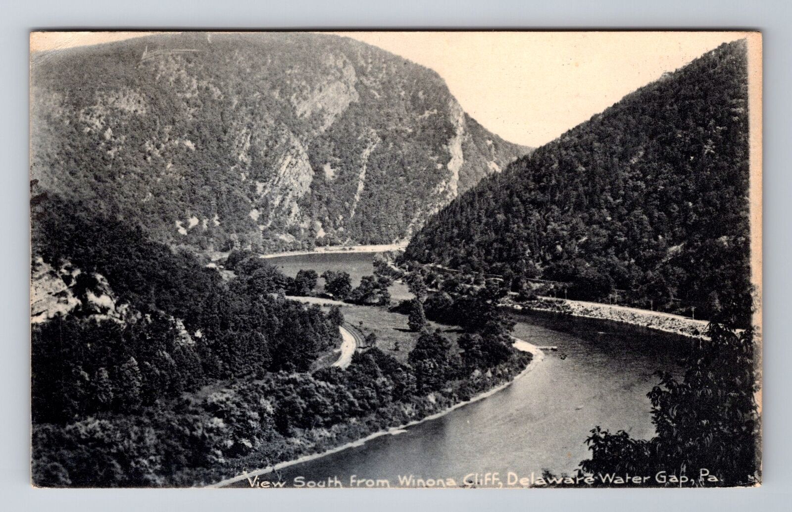 Delaware Water Gap PA-Pennsylvania, View Of Winona Cliff Vintage c1909 Postcard