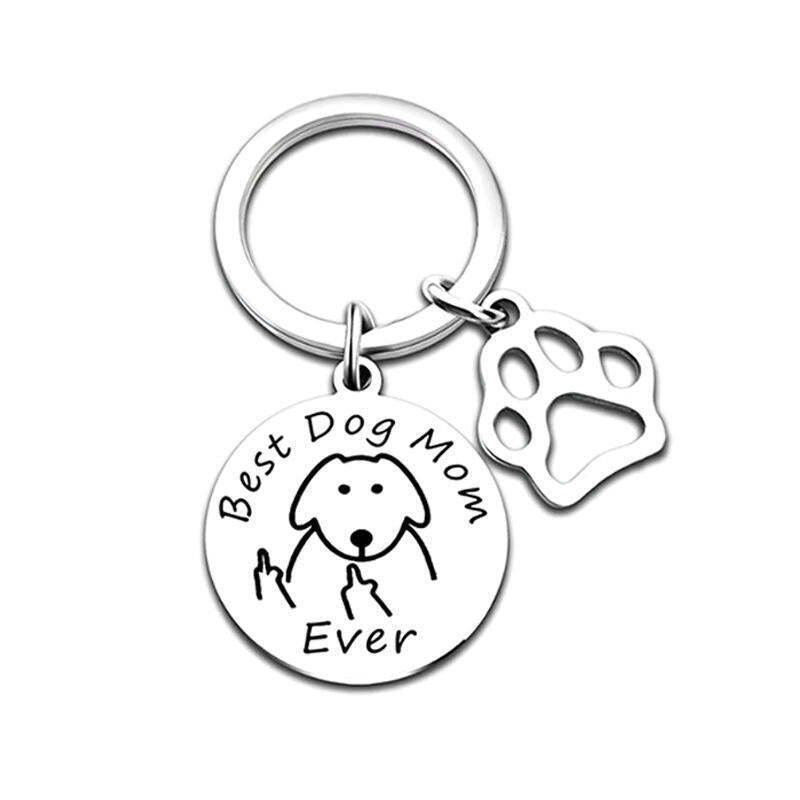 Personalized Best Dog Mom Ever Key Chain - pet keychain, dog key chain, dog tag