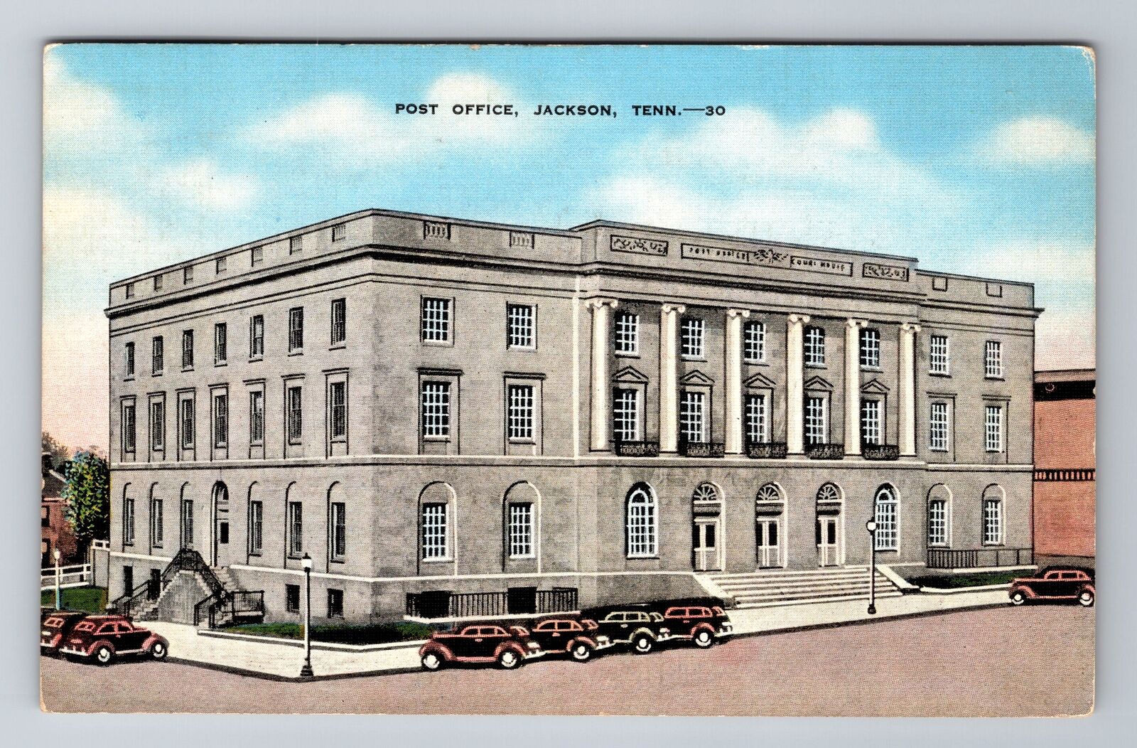Jackson TN-Tennessee, United States Post Office, Antique Vintage c1939 Postcard