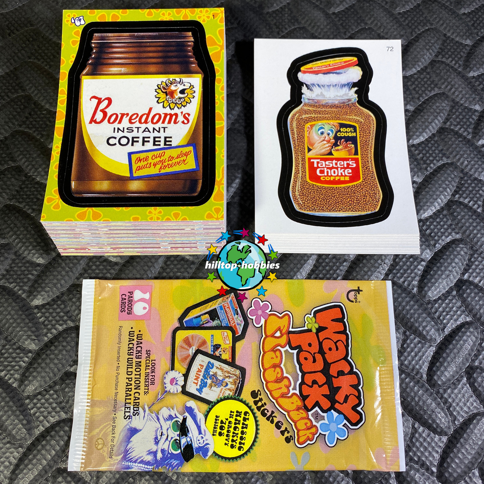 TOPPS 2008 WACKY PACKAGES FLASHBACK SERIES 1 COMPLETE 72-CARD BASE SET +WRAPPER
