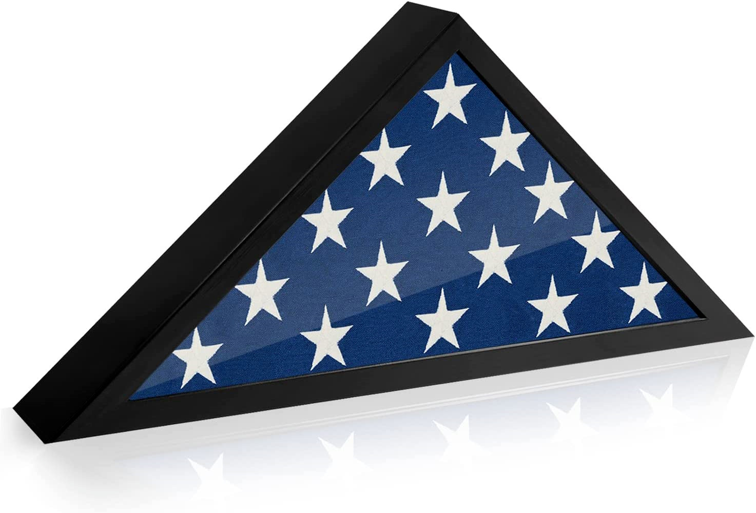 USA AMERICAN US FOLDED MEMORIAL FLAG TRIANGLE DISPLAY CASE BOX BURIAL CASKET
