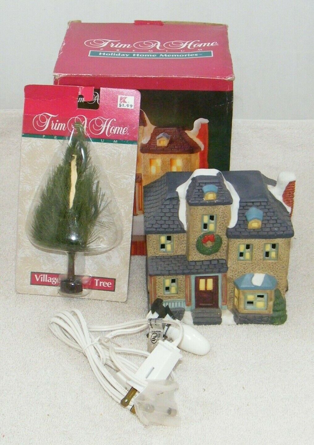 1995 TRIM A HOME HOLIDAY HOME MEMORIES HOUSE WITH TREES