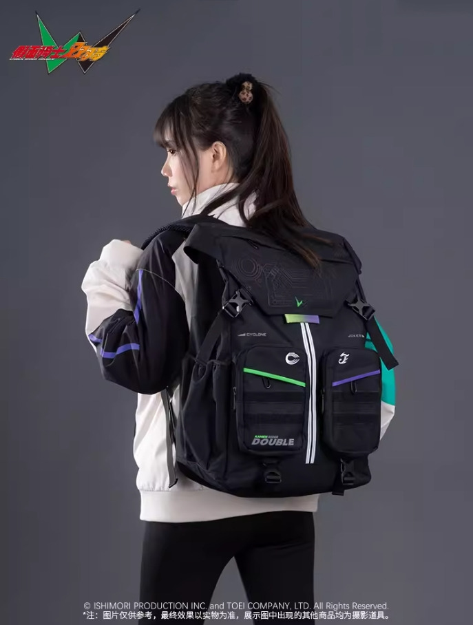 Anime MASKED RIDER W Black Backpack KAMEN RIDER Travel Shoulder Bags L Knapsack
