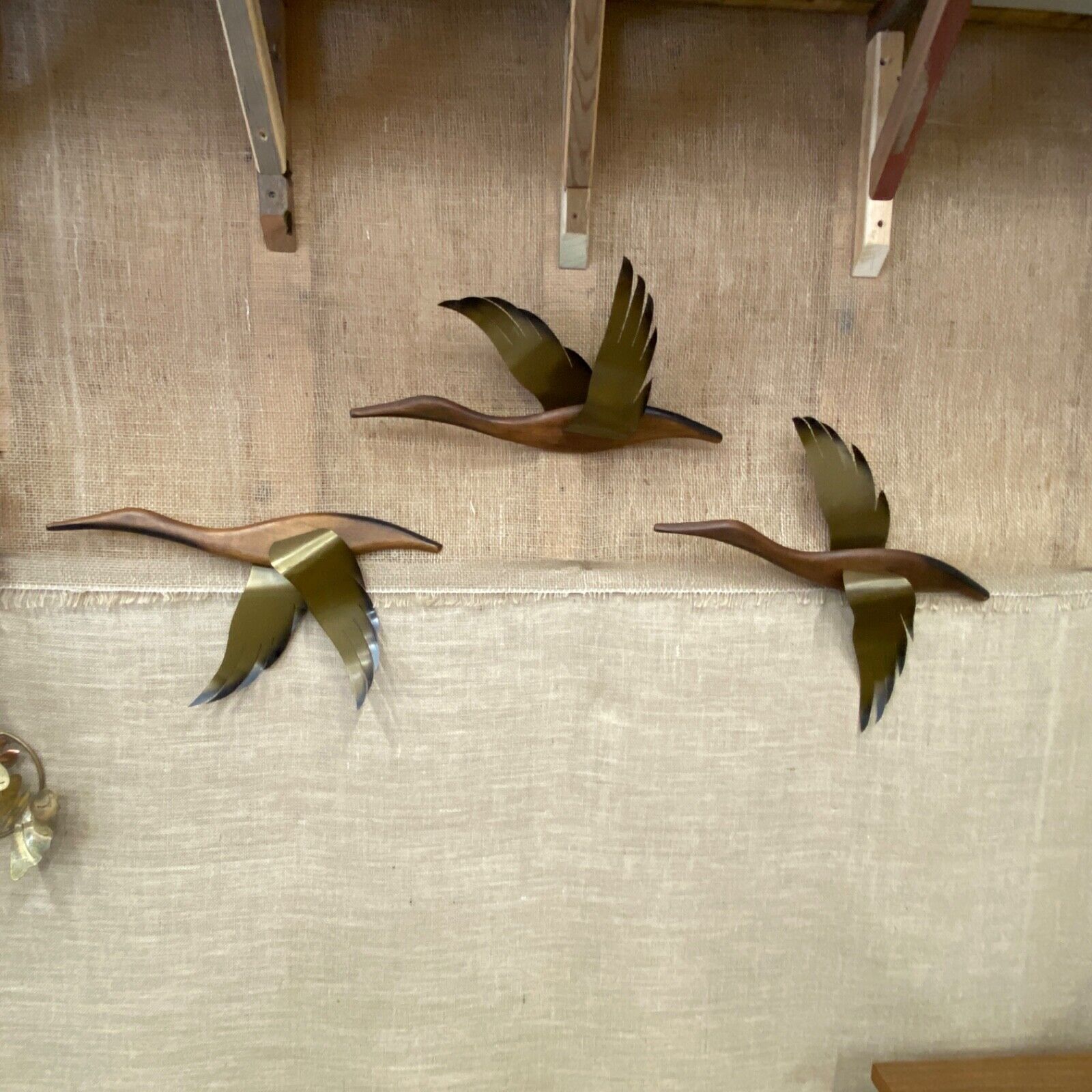 MCM Wall Hanging Decor Masketeers 3 Flying Geese Duck Set Vintage Mid Century