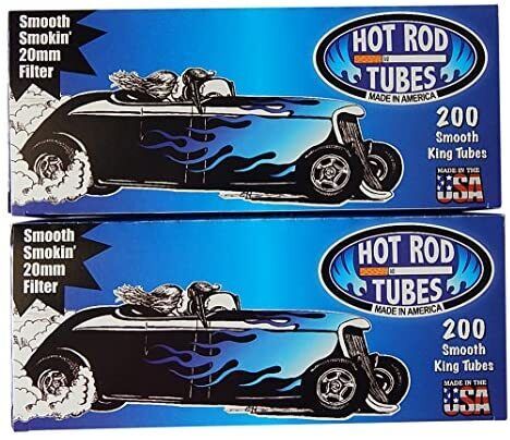 Hot Rod Cigarette Tubes, Smooth King Size 200 Count Per Box [5-Boxes]