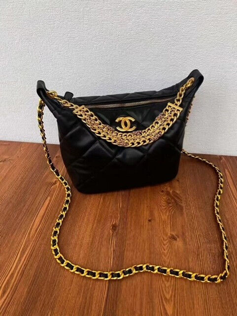 New Auth Chanel VIP Gift bag Shoulder Bag CrossBody Handbag Makeup Clutch Black