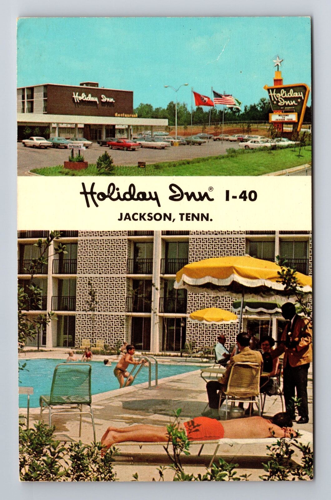 Jackson TN-Tennessee, Holiday Inn Advertising, Antique Vintage c1973 Postcard