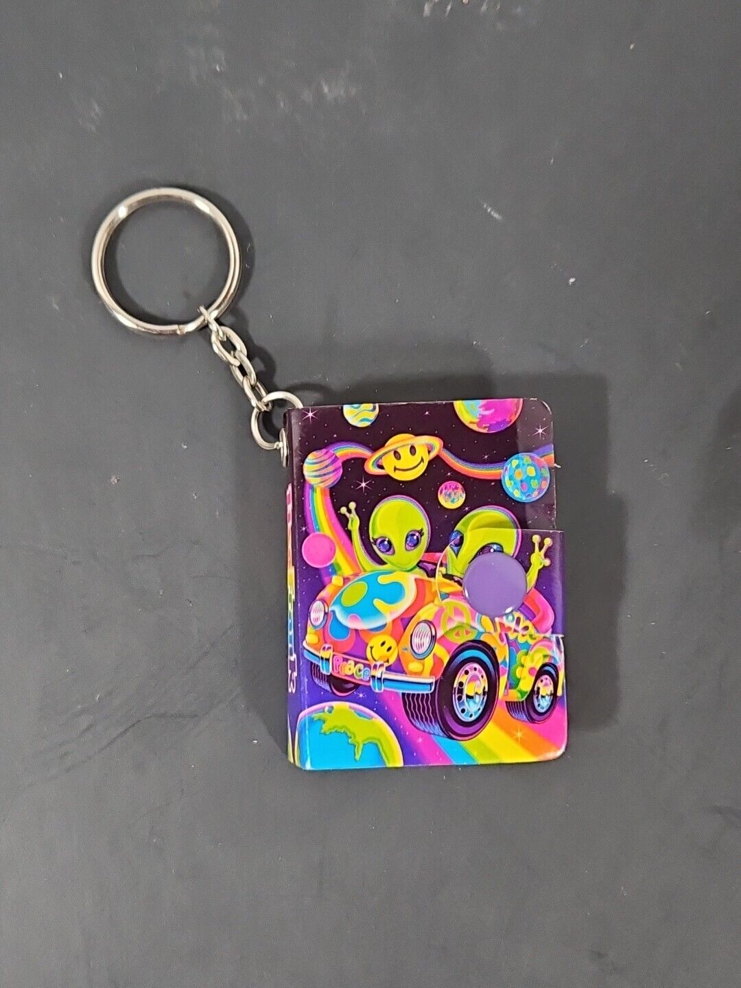 Zoomer & Zorbit Vintage Lisa Frank Small Snap Keychain Notebook paper Excellent 