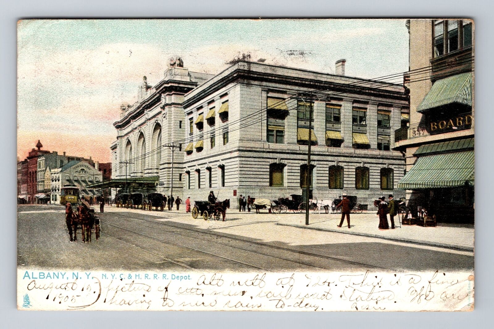 Albany NY-New York, N Y C & H R R R Depot, Railroad, Vintage c1905 Postcard