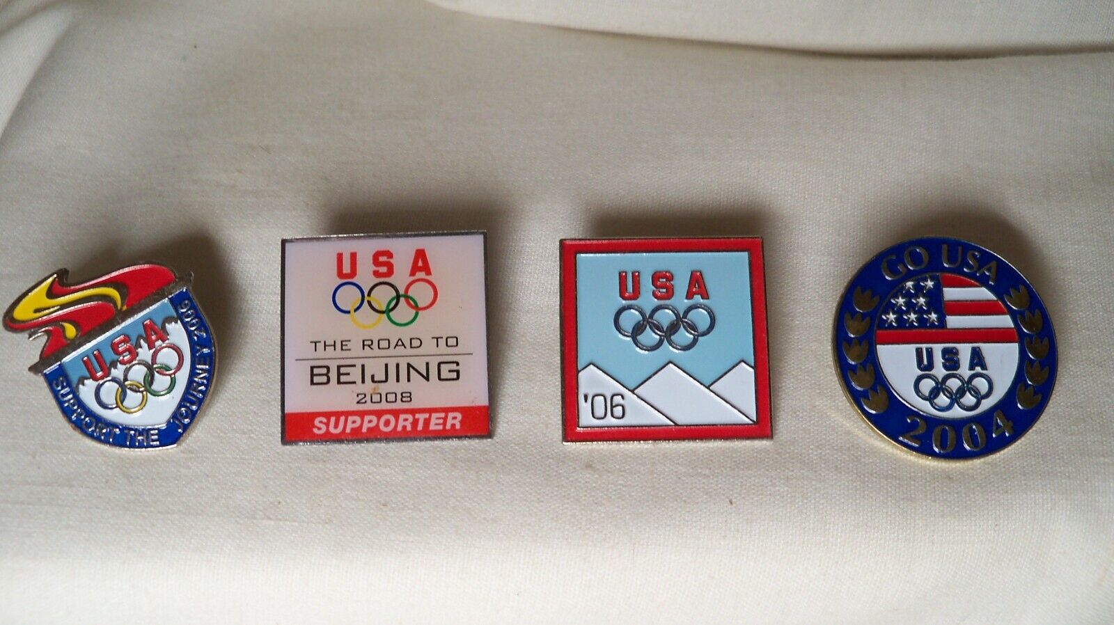 Lot of Olympic Hat Tac Pins 04-06-08 1 Beijing Supporter Pins