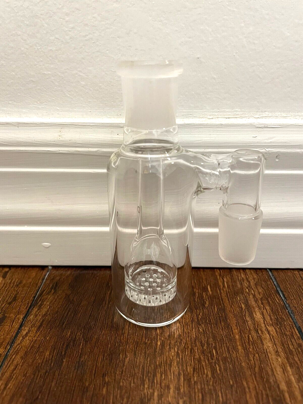 18MM CLEAR GLASS WATER PIPE ASH CATCHER CLEAR HONEYCOMB PERC 90DEGREE
