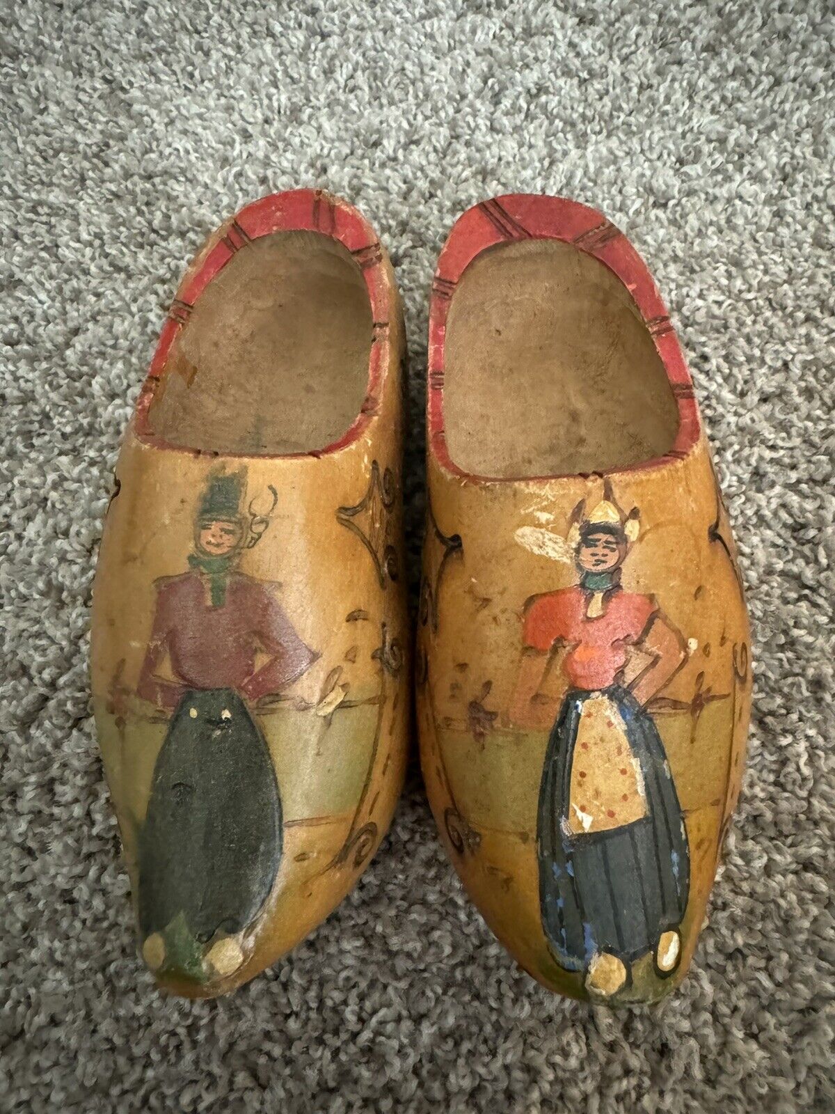 Vintage 1950s Wooden Dutch Shoes Handmade