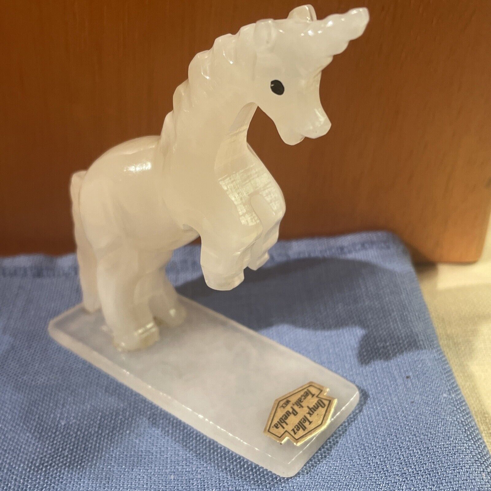 Vintage Onyx Tellez Tecali Puebla Mexico Unicorn Hand Carved Mythical Horse