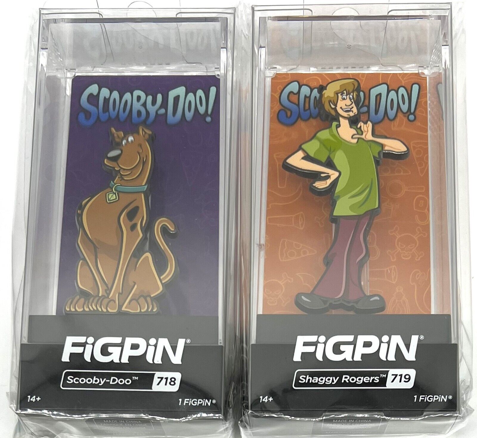 FiGPiN Scooby-Doo Shaggy Rogers #719 & Scooby-Doo #718 Pins Set of 2