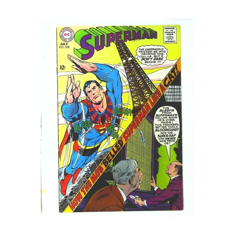 Superman #208 1939 series DC comics Fine Full description below [r