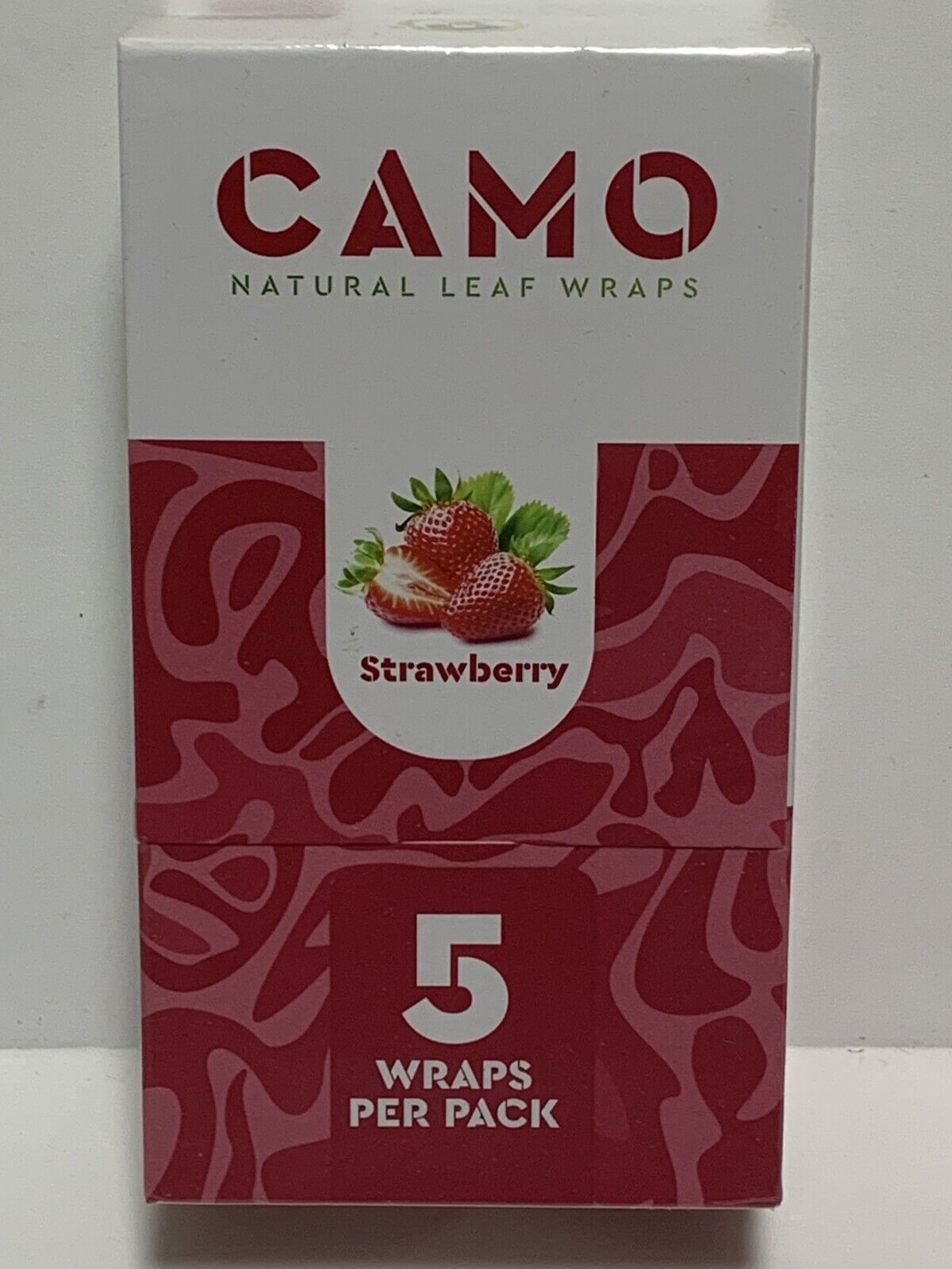 CAMO Self-Rolling Natural Leaf Wraps 125mm wraps - STRAWBERRY Flavor (Full Box)