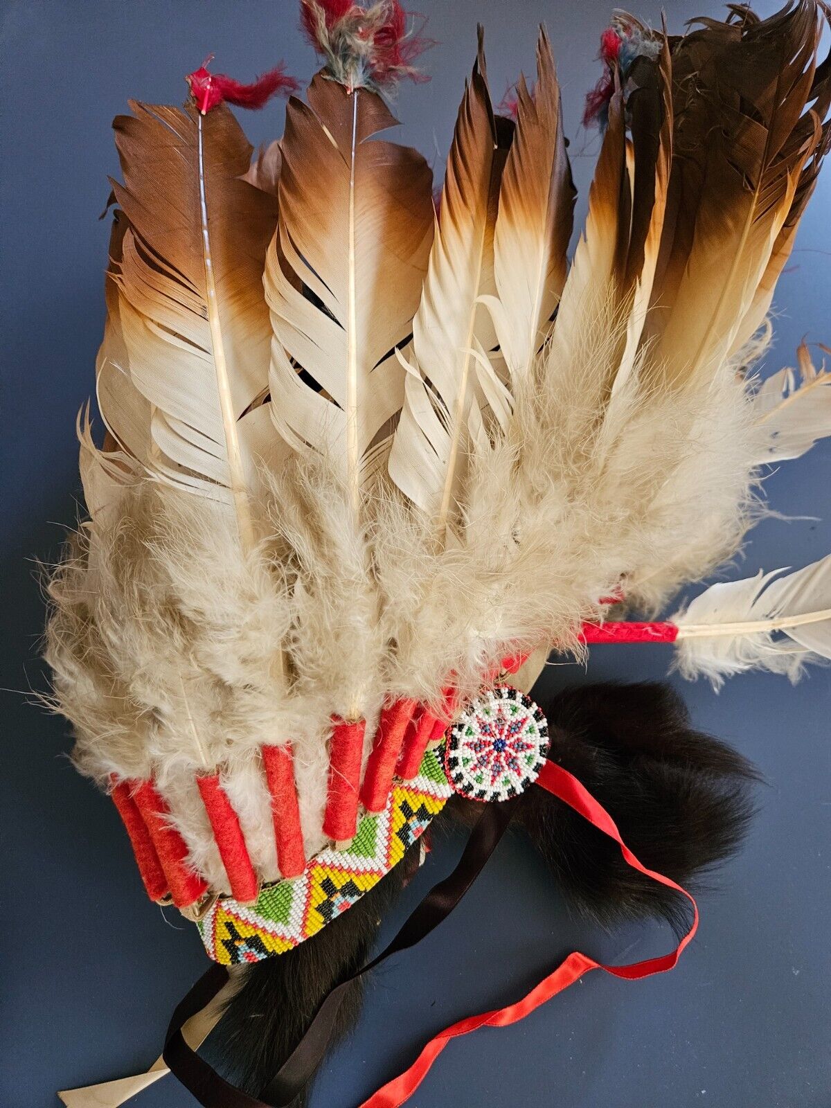 Native American Headdress Deluxe Fancy Dress Up ( high-quality for  ceremonies)