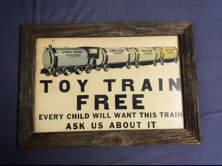 Large Antique Toy Train Ad (Framed W/ Glass)