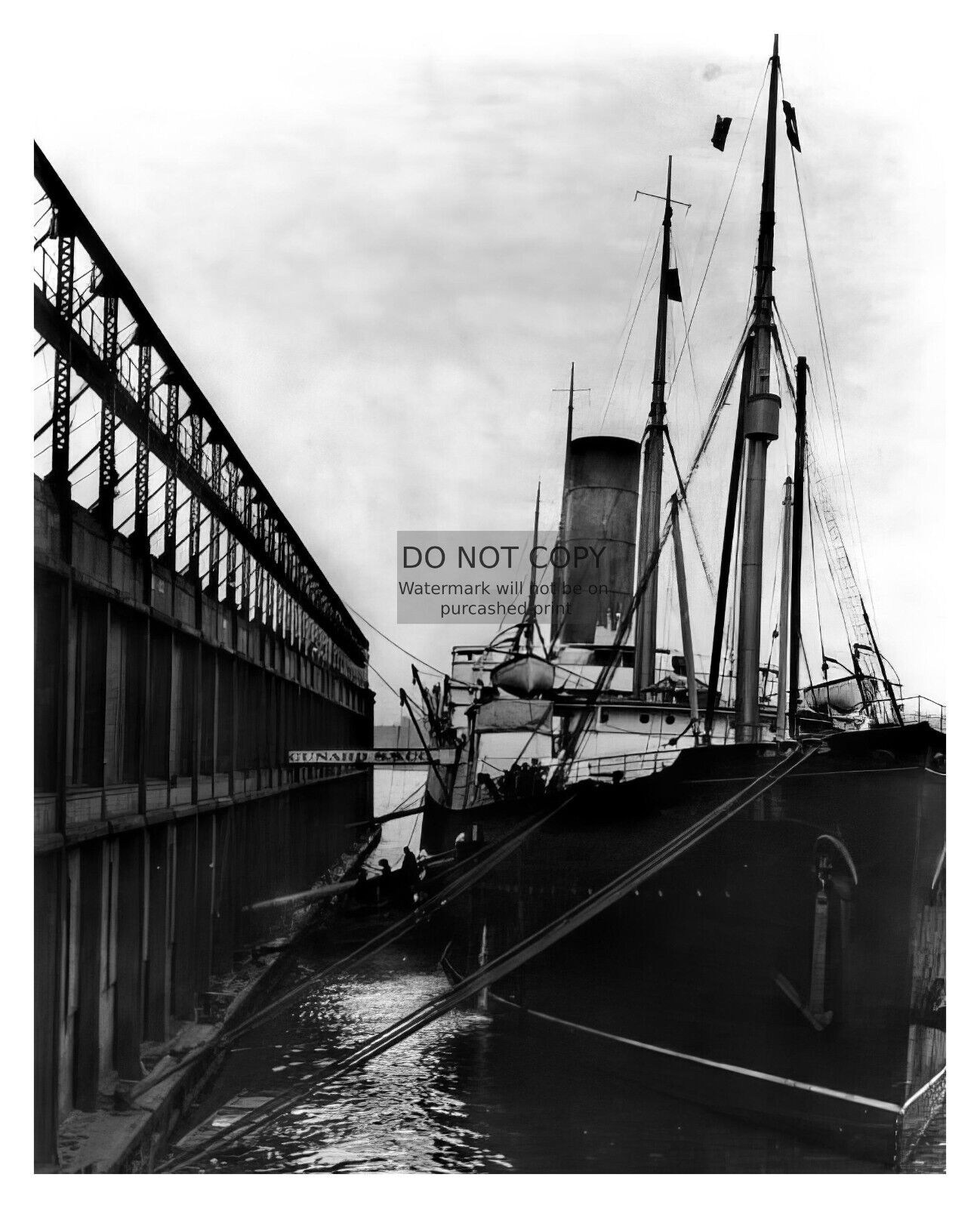 SS CARPATHIA RESCUE SHIP AT DOCK AFTER RMS TITANIC DISASTER TRAGEDY 8X10 PHOTO