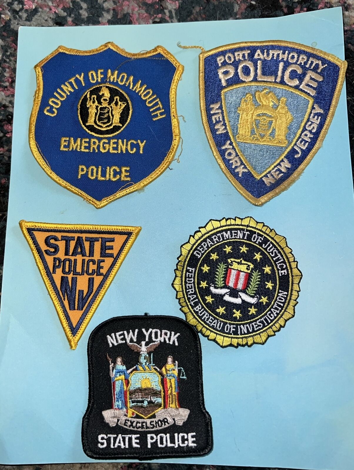 Lot Of Five Vintage Police Patches Patch 
