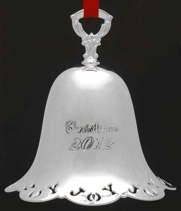 Towle Silver Christmas Bell-Annual 2012 Joy Pierced Bell - Boxed 9452839