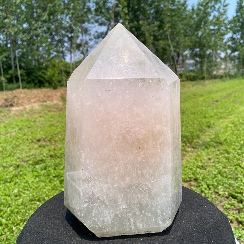 9.35LB Natural white Crystal Quartz Obelisk Point Reiki Healing decoration