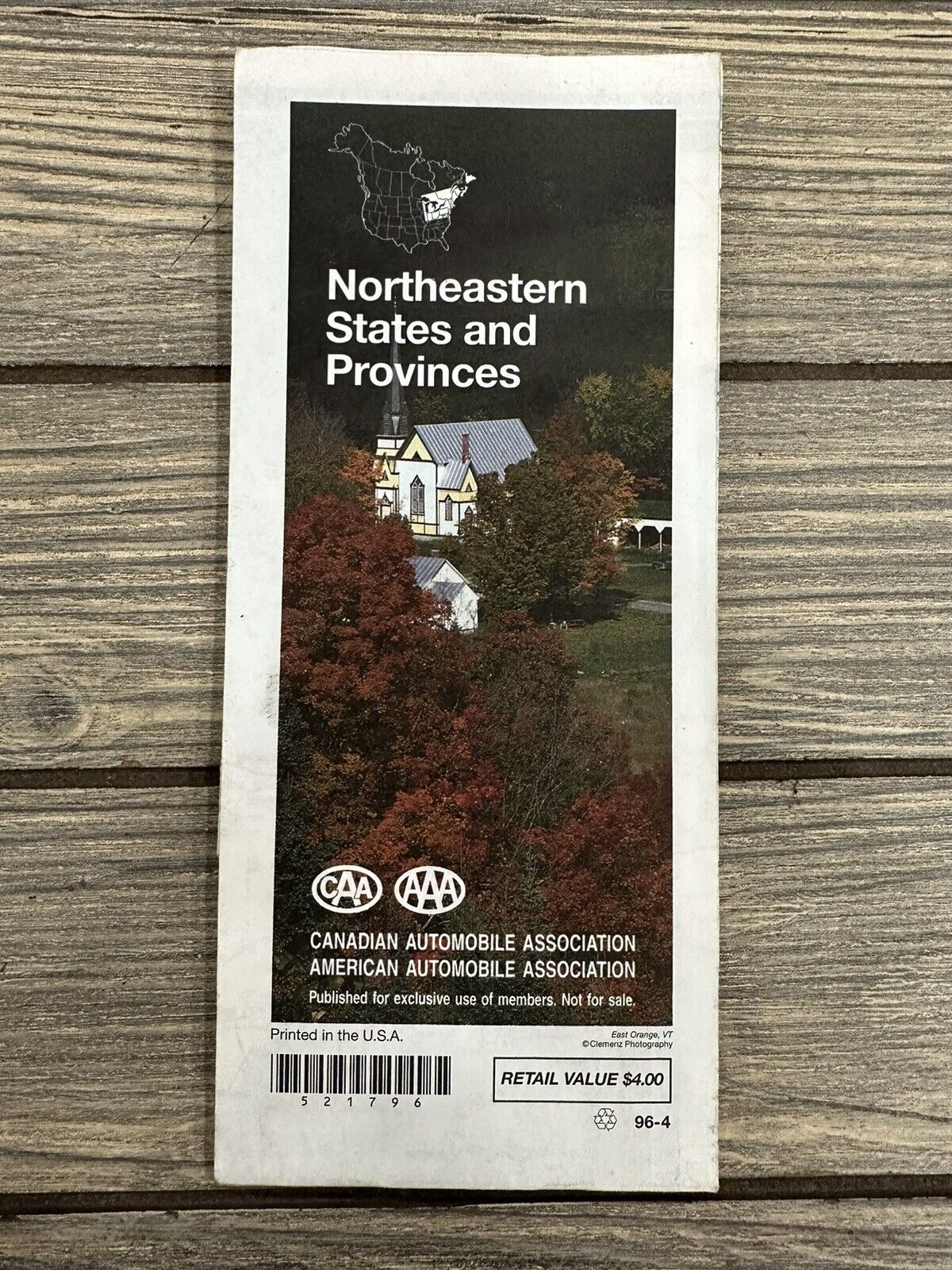 NORTHEASTERN STATES AND PROVINCES - AAA FOLD OPEN MAP - 1996 - 23