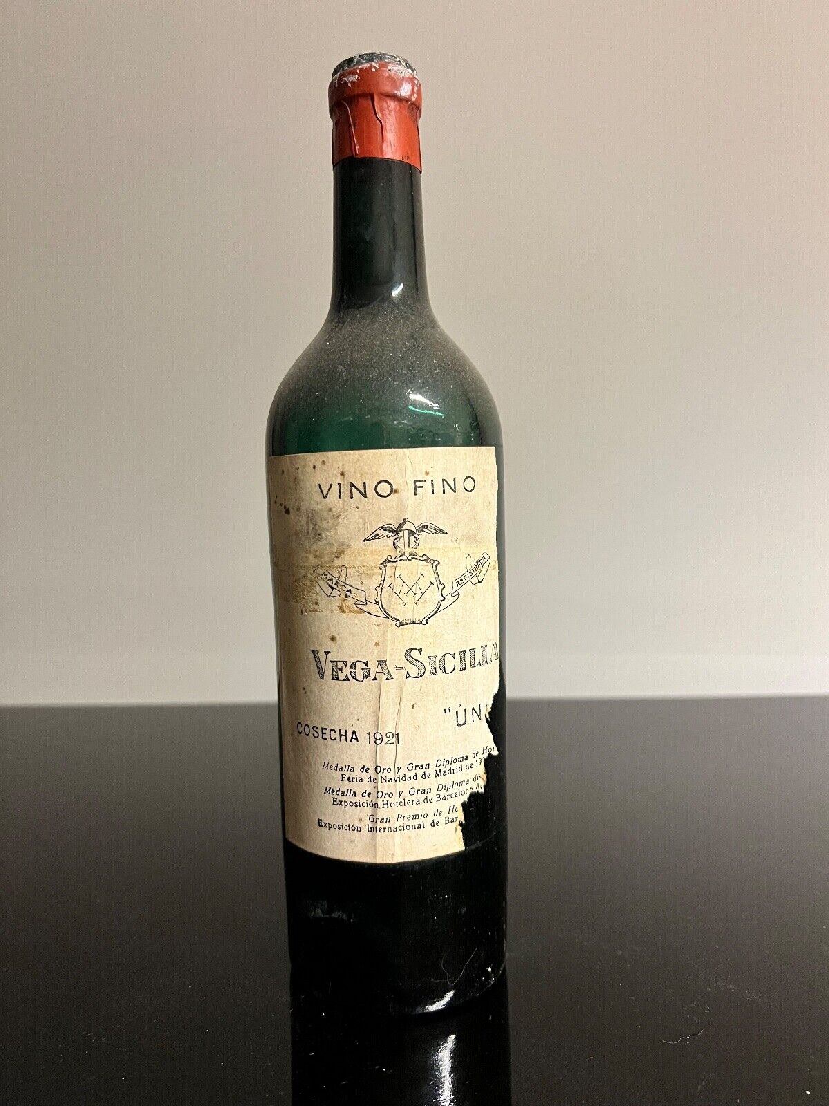 Rarest Vega Sicilia 1921  Empty Wine Bottle
