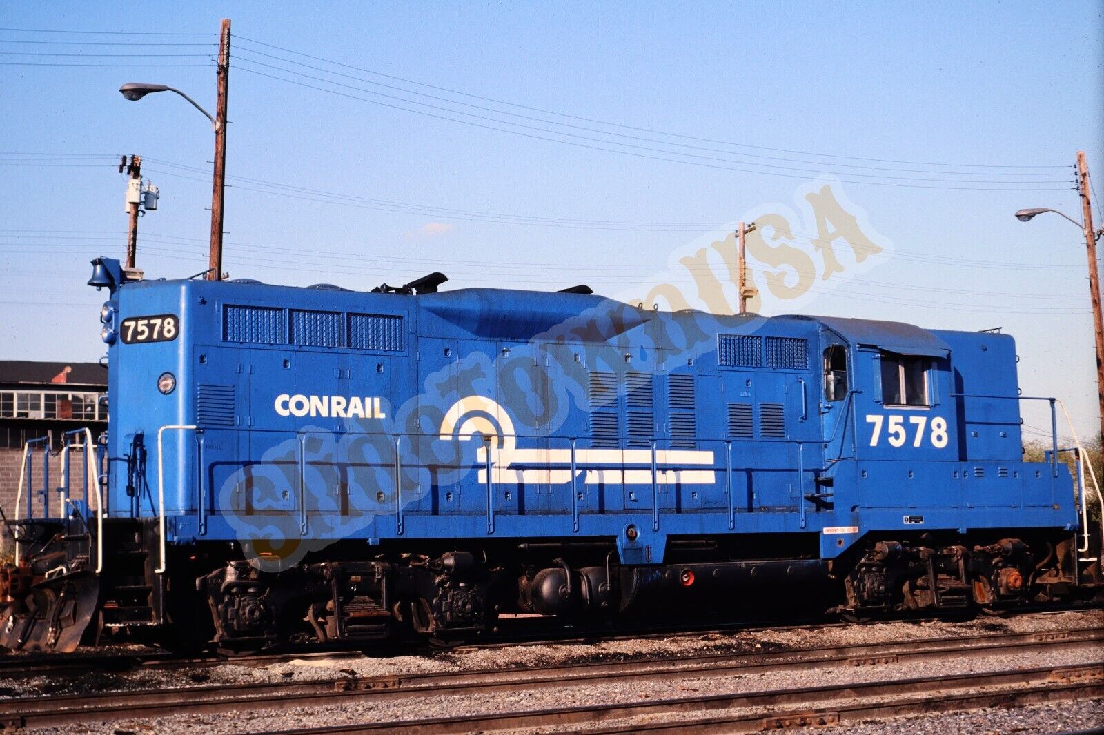 Vtg 1980 Train Slide 7578 CR Conrail Engine Raritan NJ X6M132