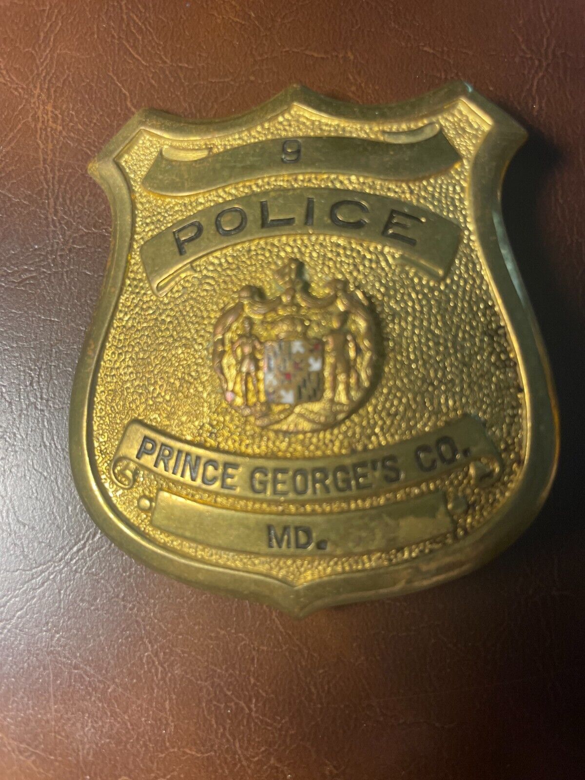 PRINCE GEORGE'S COUNTY POLICE EARLY BADGE # 9