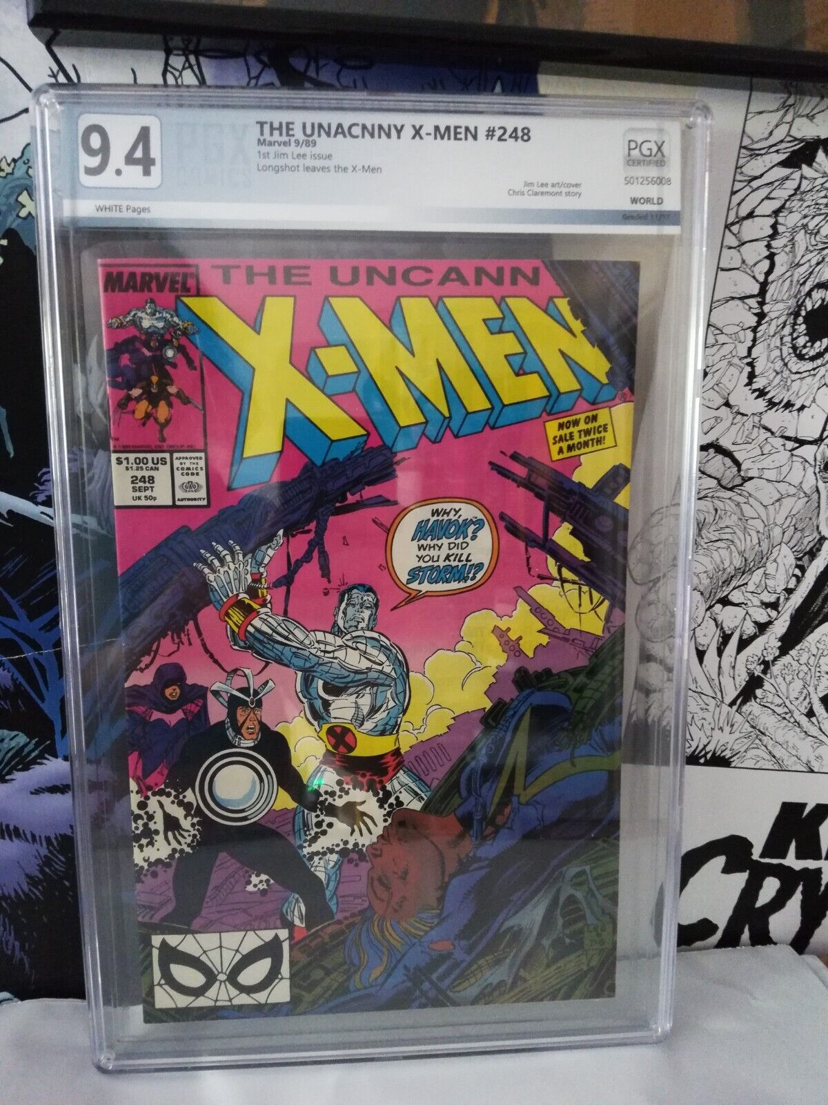 UNCANNY X-MEN #248; 9.4 PGX graded; first Jim Lee X-Men (Marvel)