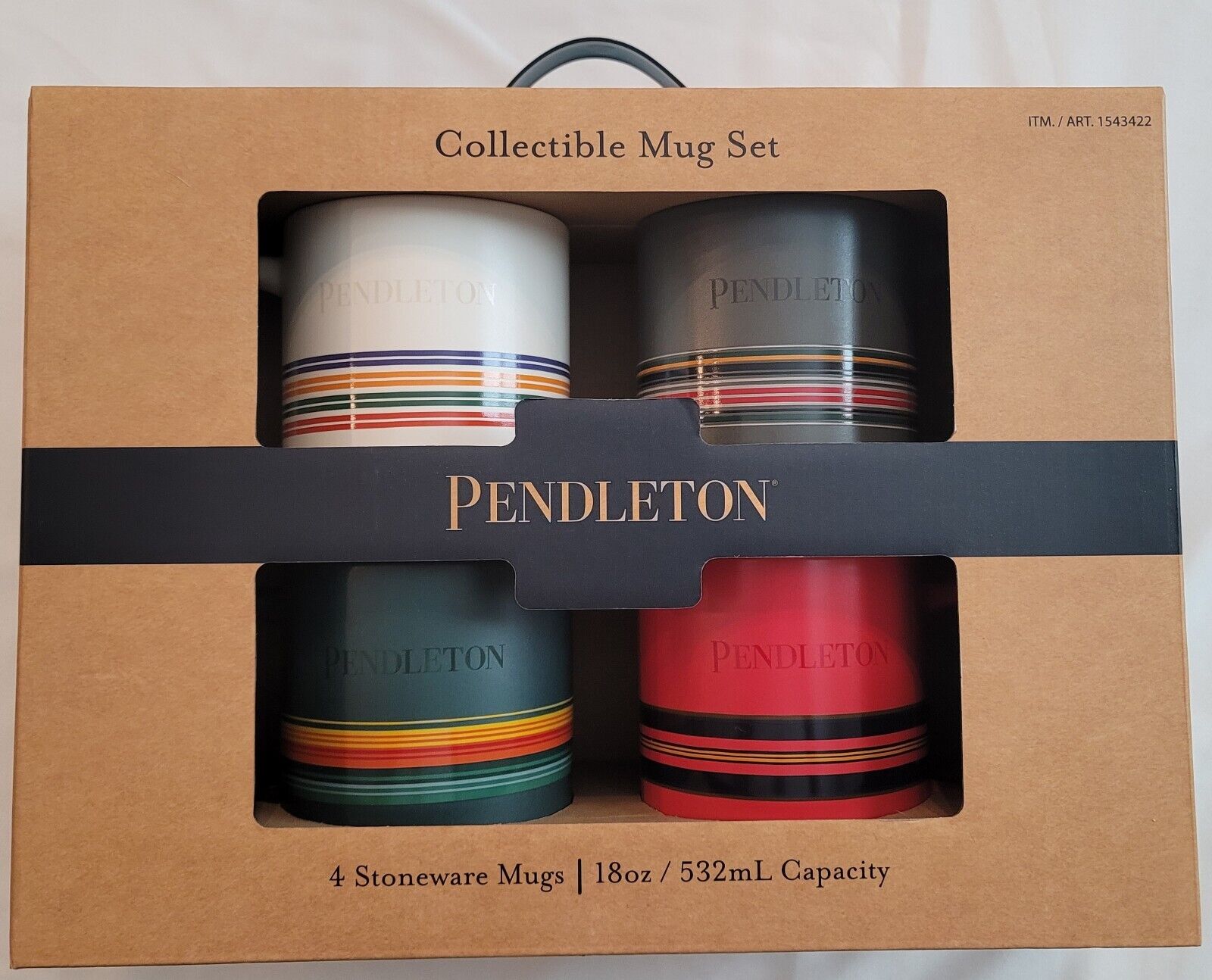 Pendleton National Parks Collectible Stoneware Mugs, 4-Pack 18 oz capacity - NIB