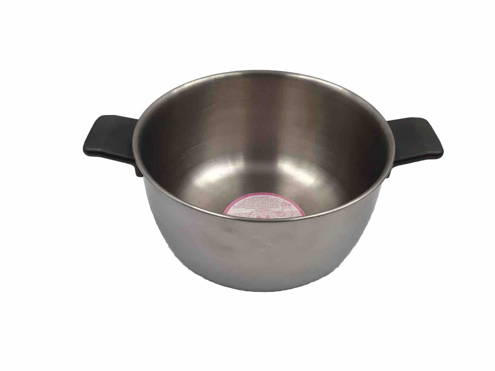 Pan Alessi Shiba Stock Pan 8 inch 3  Qt Stainless, Black Handles AISI 430