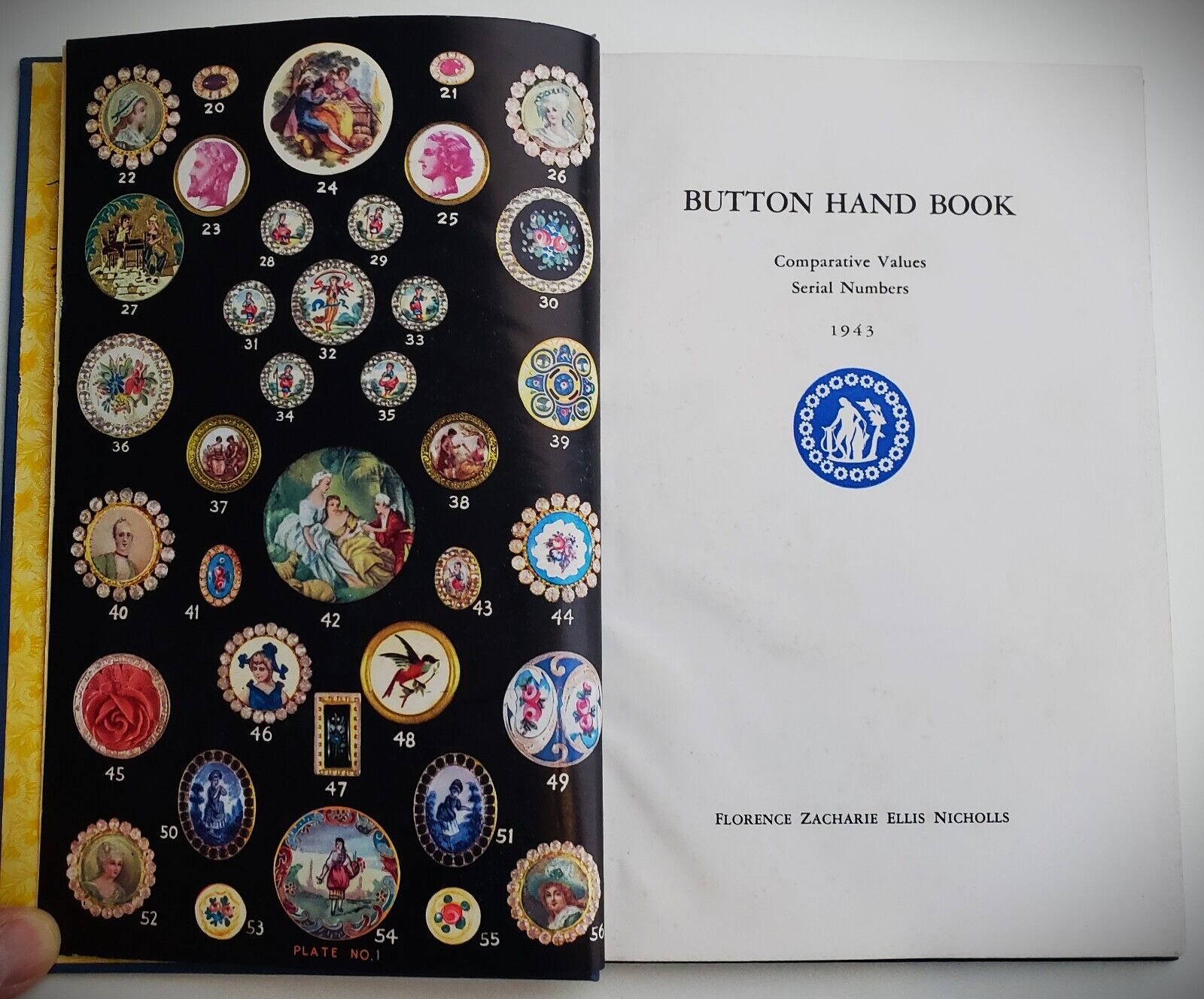 Vintage 1943 Original BUTTON HAND BOOK Comparative Values Serial Numbers 1943