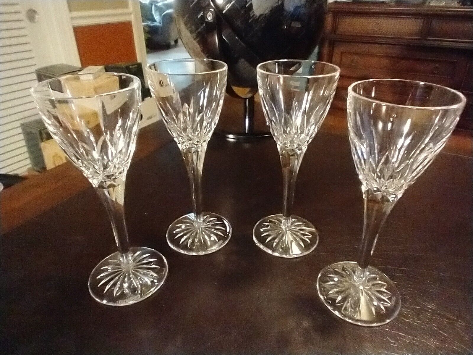 Waterford Lismore Set Of 4 Cut Crystal Cordial Glasses 6.5in Heavy and EX Cond.