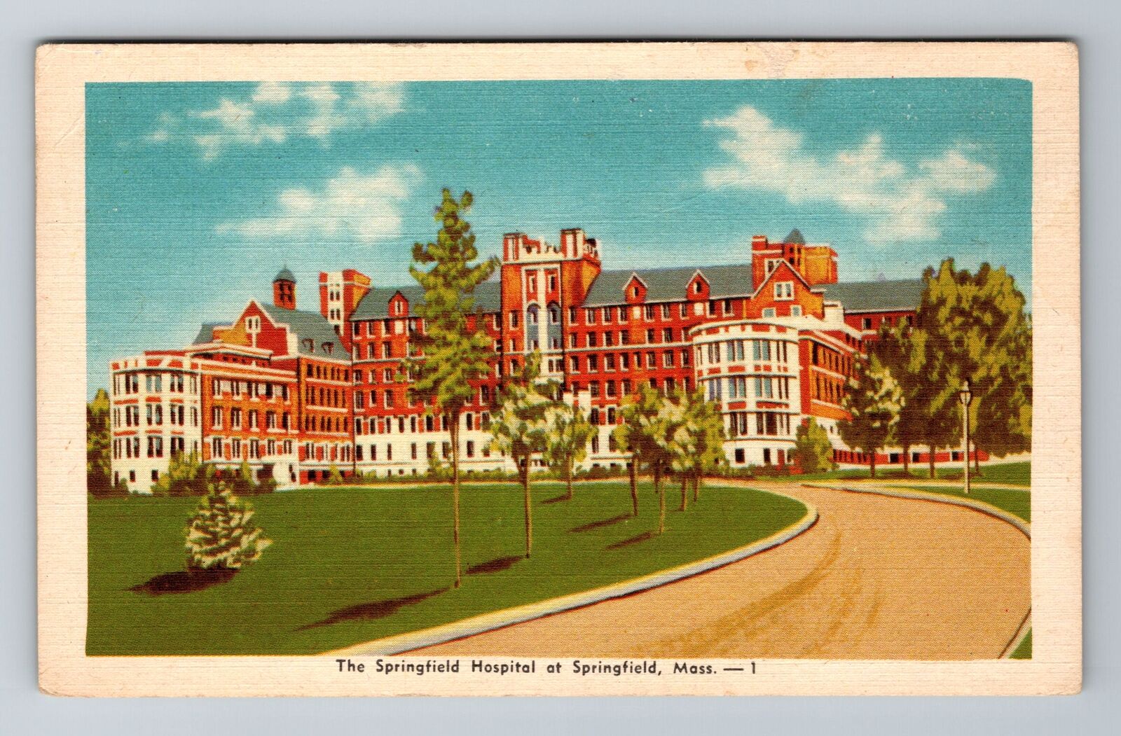 Springfield, MA-Massachusetts, Springfield Hospital Antique, Vintage Postcard