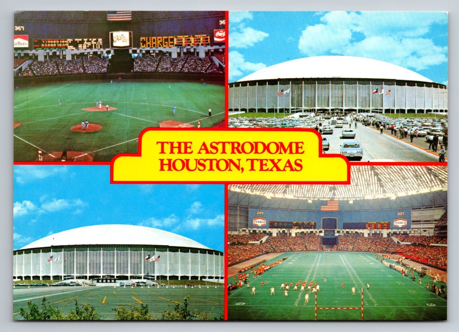 The Astrodome Houston Texas Multiview Vintage Unposted Postcard