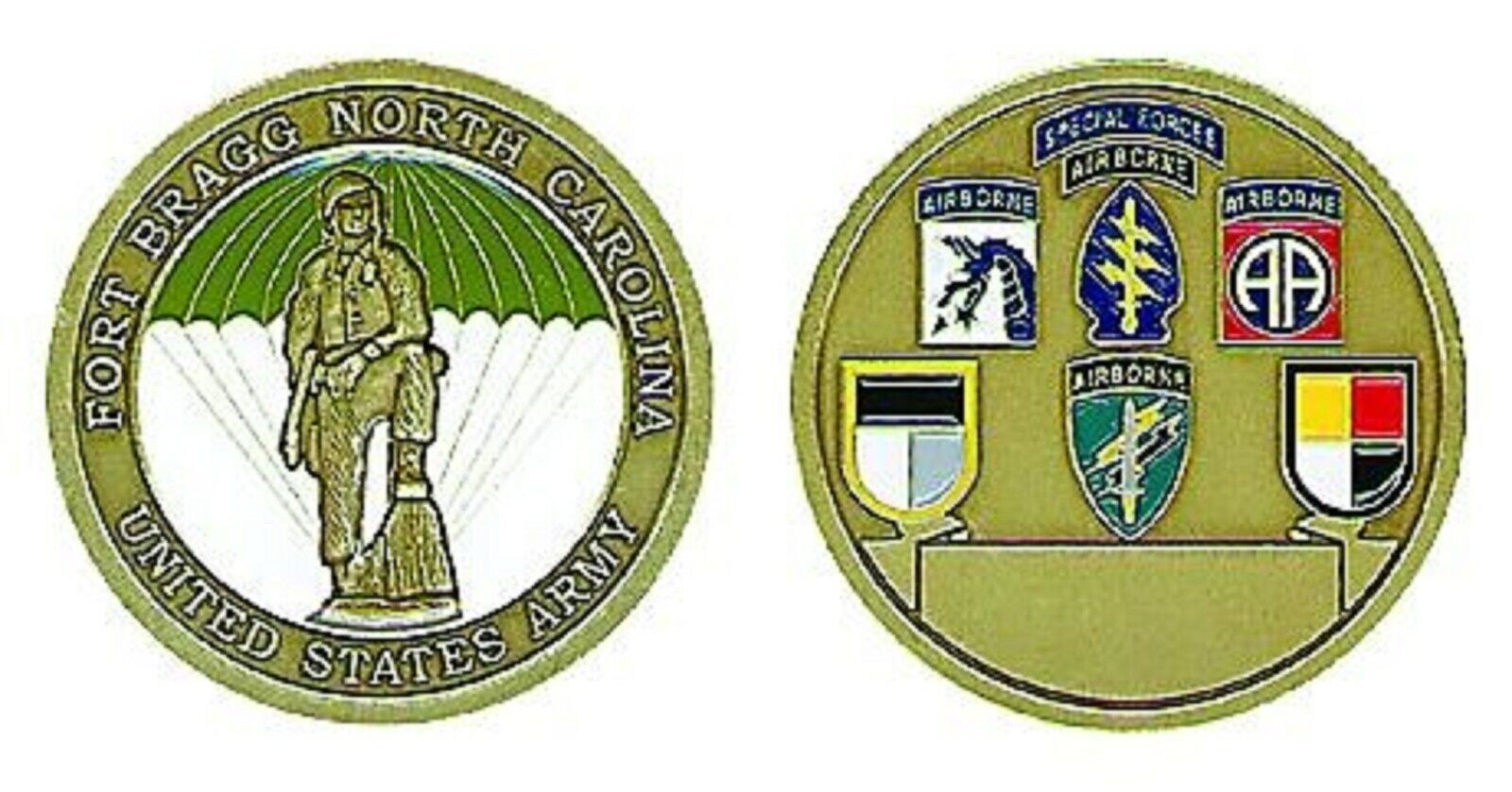 ARMY FORT BRAGG AIRBORNE SPECIAL FORCES ALL UNITS CHALLENGE COIN