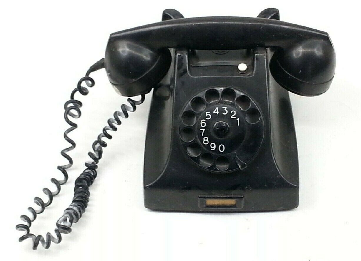 Vintage Ericsson Ruen PTT Black Rotary Dial Telephone Bakelite Made In Holland