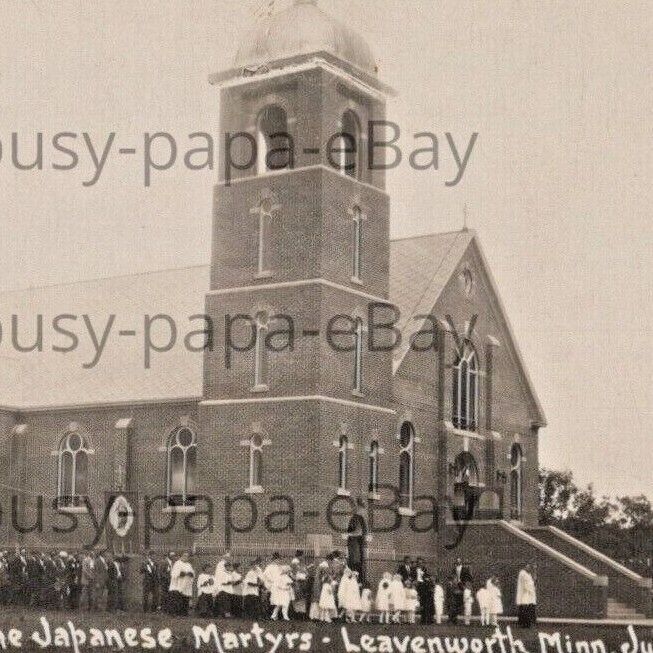 Vintage 1929 RPPC Japanese Martyrs Church Leavenworth Minnesota Postcard