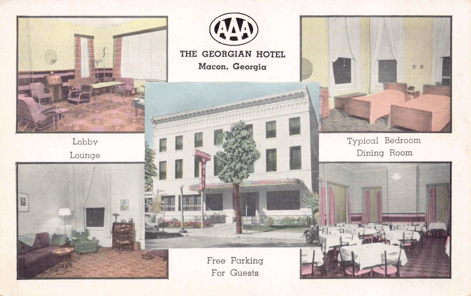 Postcard Multiple Views of The Georgian Hotel in Macon, Georgia~129640