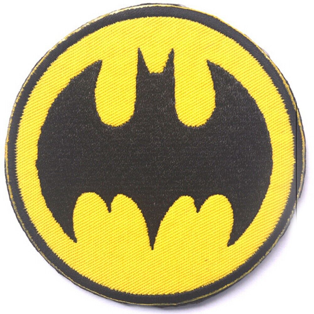 Superhero Round Batman Symbol BAT EMBROIDERED HOOK PATCH DC Comic Hero Character