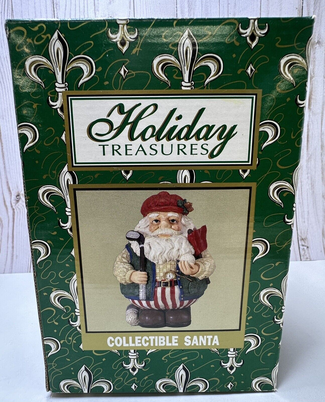 Vintage Christmas Holiday World Bazaars Inc Collection Collectible Santa Golfing