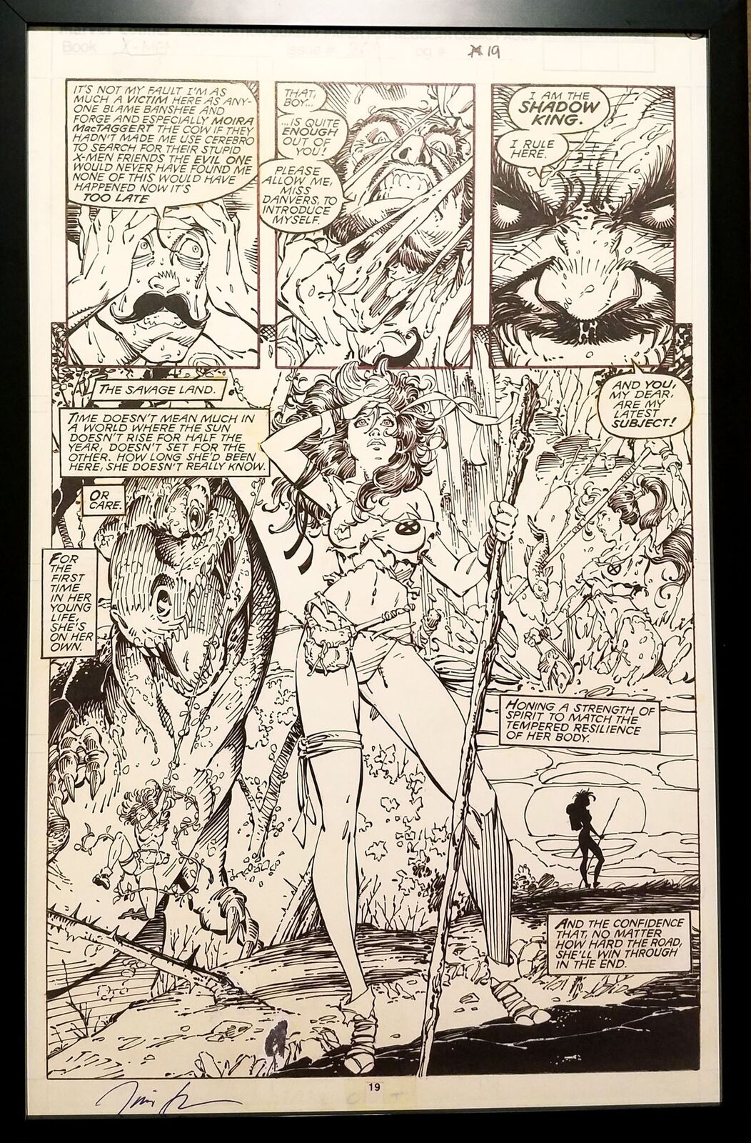 X-Men #269 pg. 19 Rogue Jim Lee 11x17 FRAMED Original Art Poster Marvel Comics
