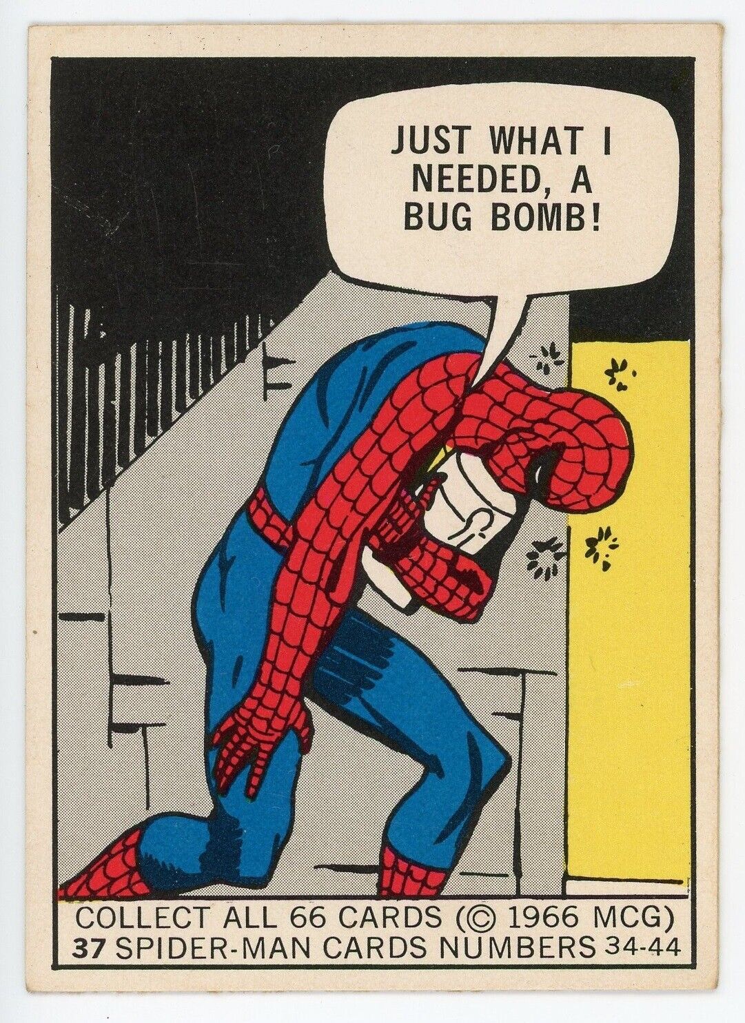 1966 Donruss Marvel Super Heroes Card #37 SPIDER-MAN