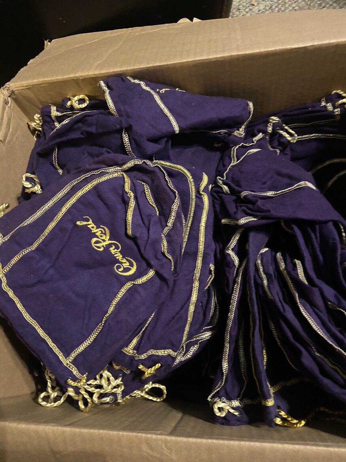 100 Crown Royal  Purple 7” Pint Size Bags. Great For Jewelry Bags, Quilts Crafts