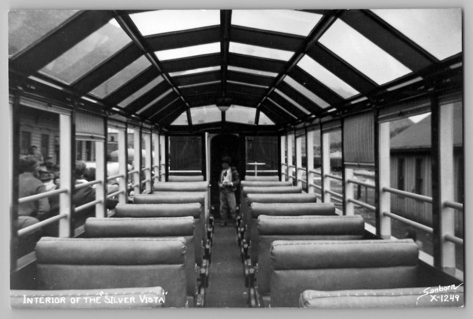 Silver Vista Train Interior 1947 Silverton CO RPPC Sanborn 1249 Photo Postcard