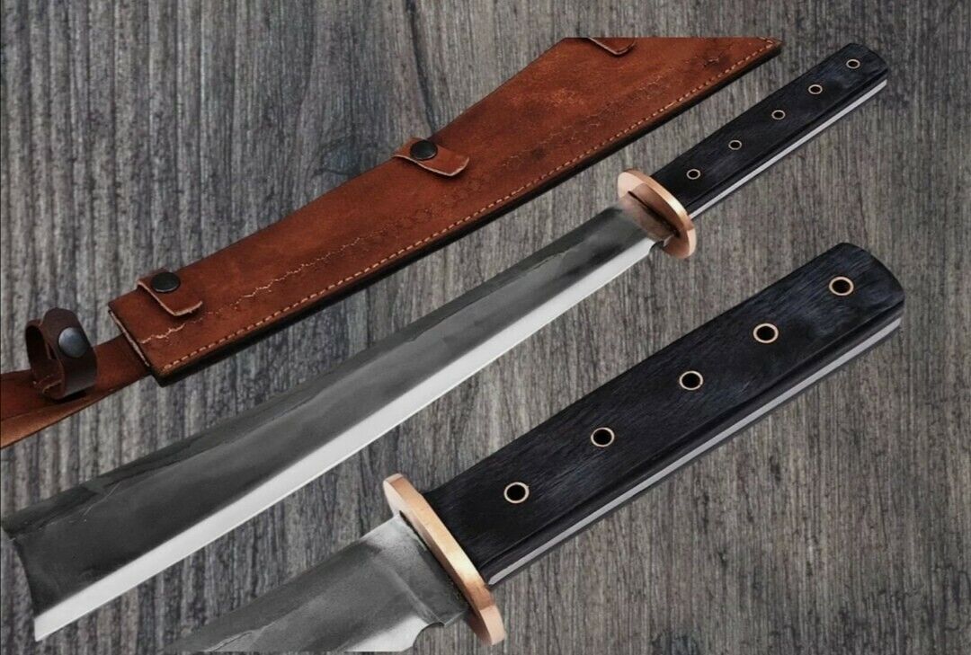 21 Inches Handmade High Carbon Steel FULL TANG Hunting Machete Fixed Blade