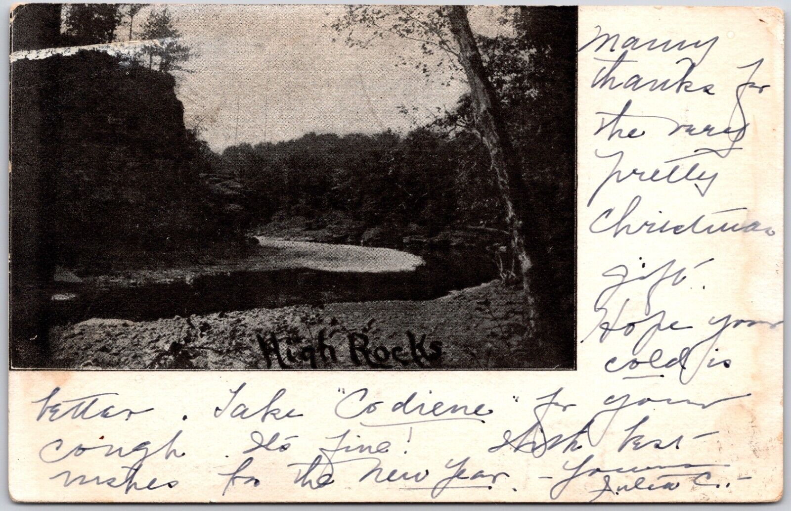 Vintage High Rocks Catskill Mountains New York Postcard Undivided Back